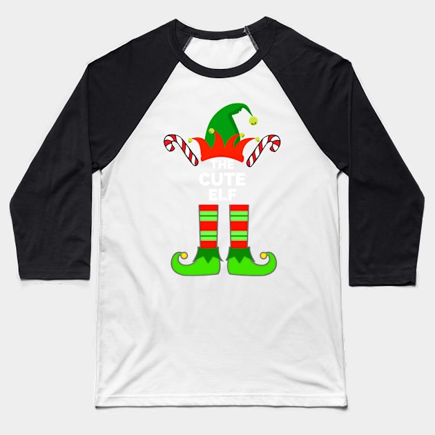 Cute Elf Matching Family Group Christmas Party Pajama - Gift For Boys, Girls, Dad, Mom, Friend, Christmas Pajama Lovers - Christmas Pajama Lover Funny Baseball T-Shirt by Famgift